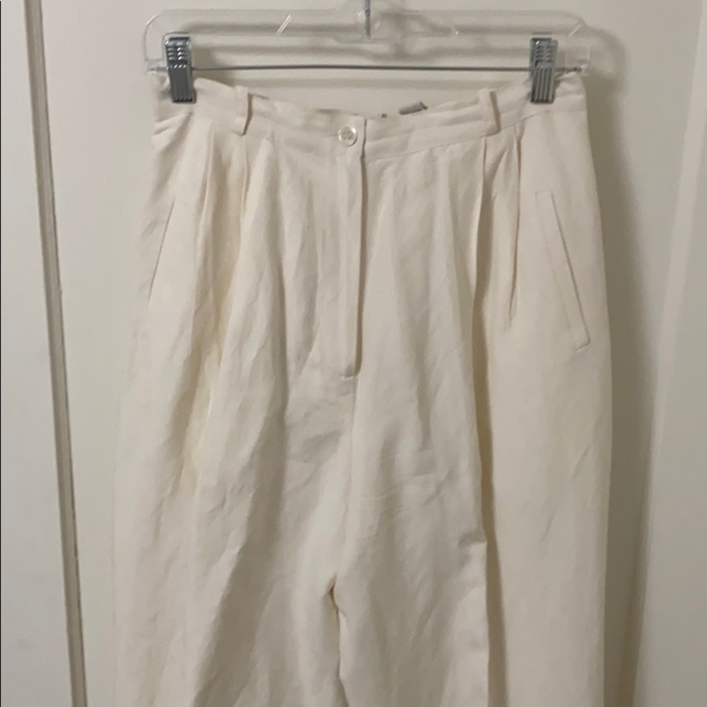 Ann Taylor loft sz 10 linen silk pants in cream